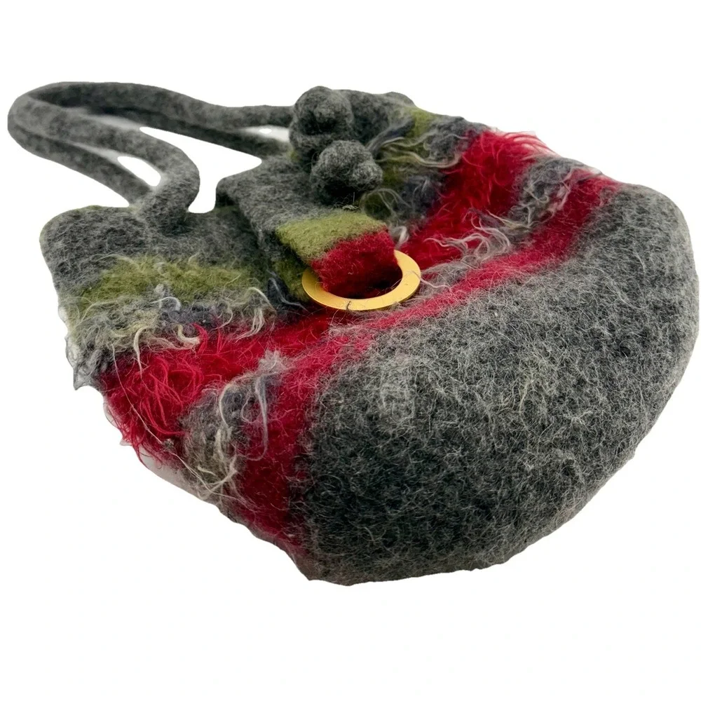 Vintage Mohair Wool Felted‎ Handbag Handcrafted Artisan Made 8